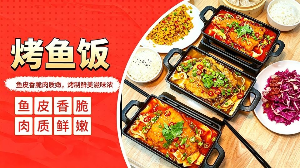 烤鱼饭