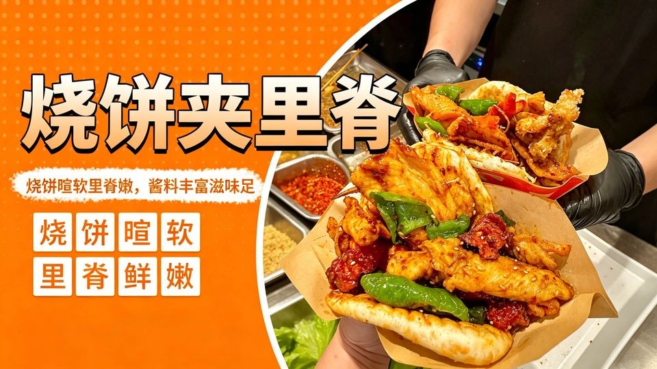 烧饼夹里脊